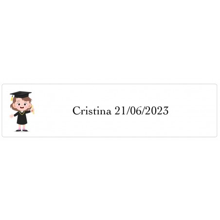Adesivo personalizzato laurea bambina sfondo trasparente