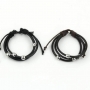 Bracciale nero regolabile con palline metalliche
