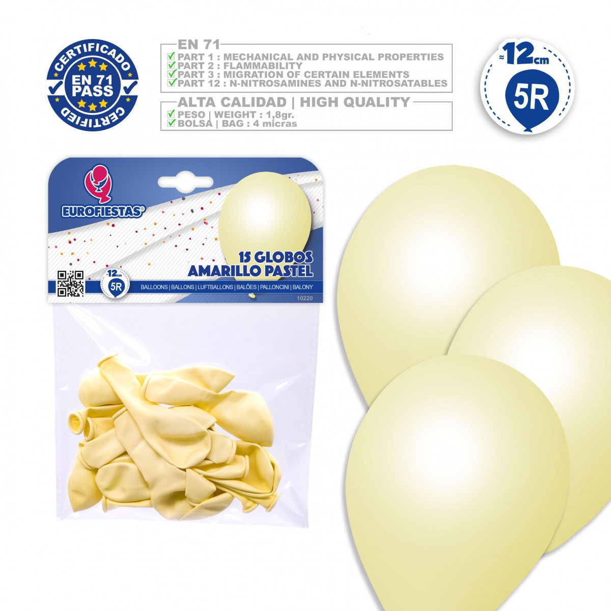Palloncini 5r 15 giallo pastello