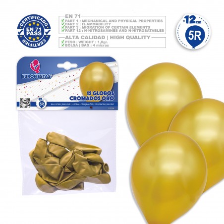 Palloncini 5r 15 cromo oro