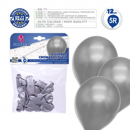 Palloncini 5r 15 argento cromato