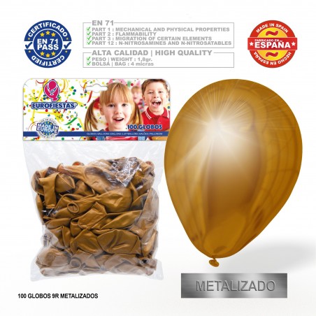 Palloncino oro metallizzato 9r 100 unità