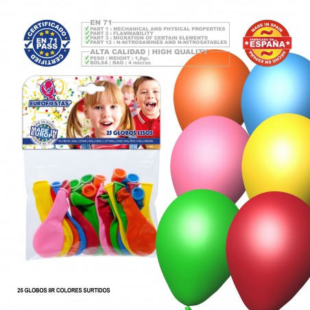 Palloni di colori assortiti 8d 25 unità