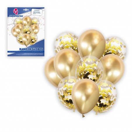 set palloncini 12r 6pz oro nero buon 18° compleanno