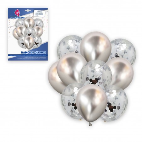 Bouquet di palloncini cromati argento