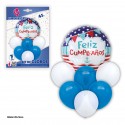 Set palloncini felice compleanno blu e bianco