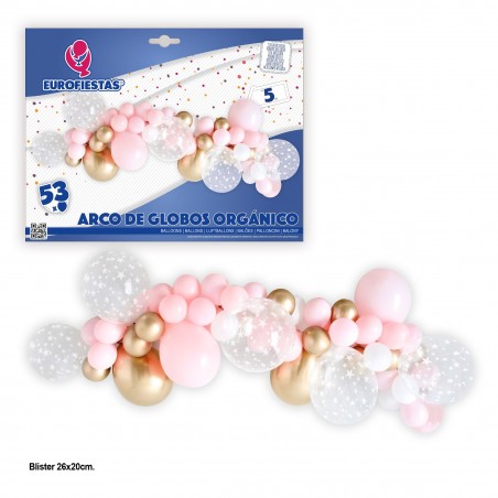 Arco palloncini organico rosa e oro