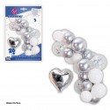 Arco palloncini organico bianco platino cuore