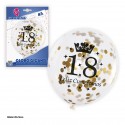 Coriandoli oro palloncino trasparente 18° compleanno