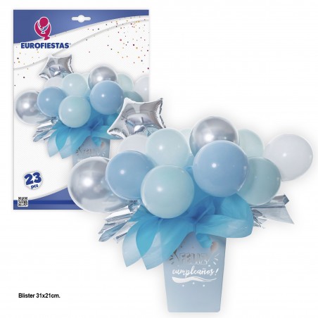 Set di palloncini con vaso blu