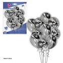 Set di 10 palloncini marmorizzati e coriandoli neri