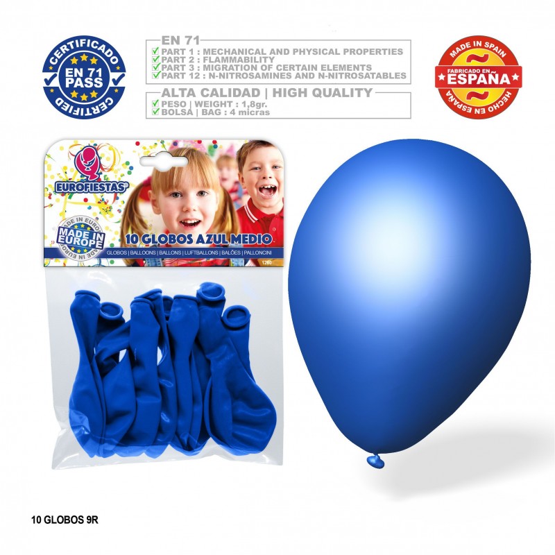 Palloni blu medio 10 pacchi da 24u c 360u