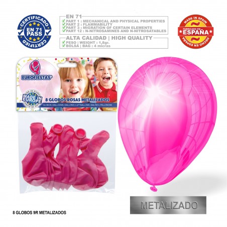 Palloncini perla rosa 9r 8 unità