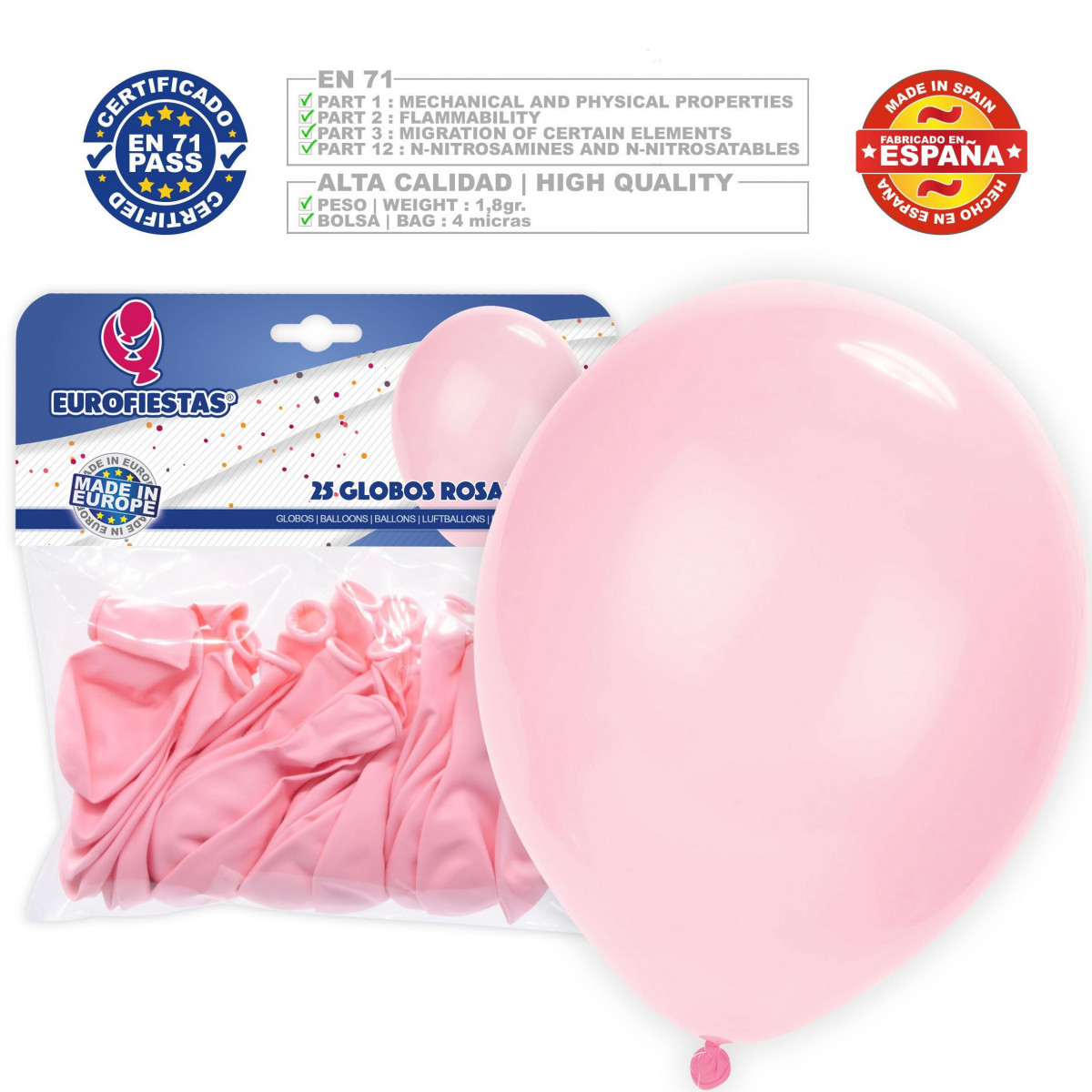 Palloncini pastello 30 cm rosa 25