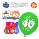 Globo colori assortiti 9r numero 40 stampato 6 unità