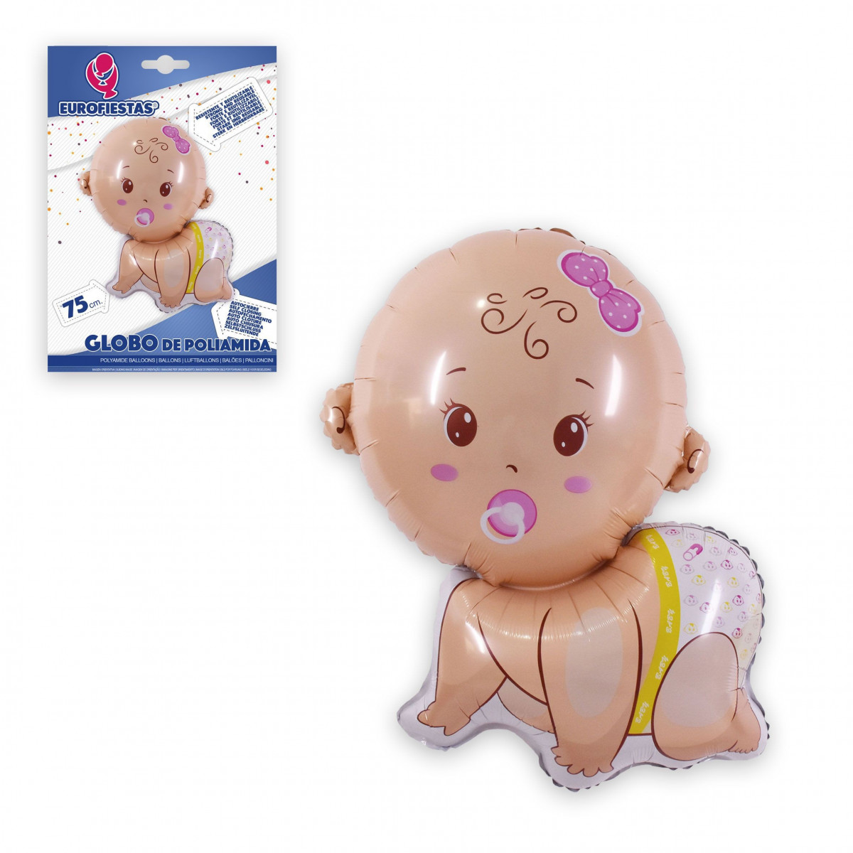 Globo foil bebé rosa 75cm