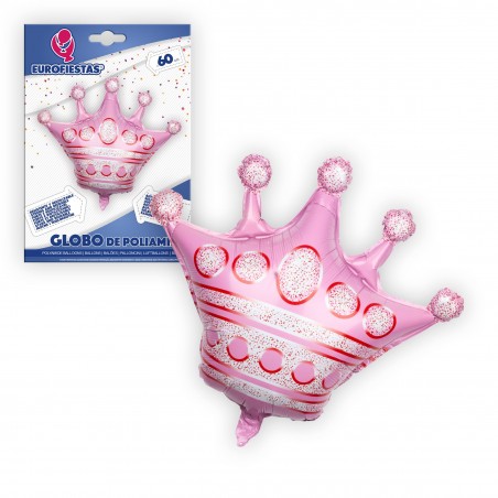 set palloncini foil forma corona argento rosa