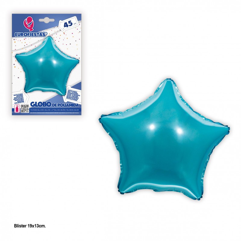 Globo poliamida stella celeste 45cm