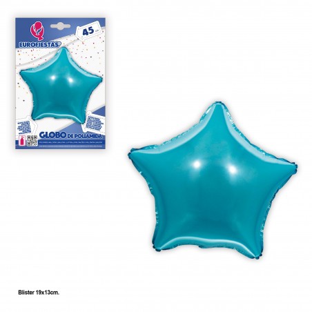 Globo poliamida stella celeste 45cm