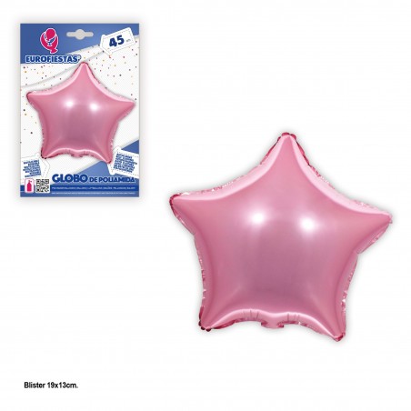 Globo in poliamide stella rosa 45cm