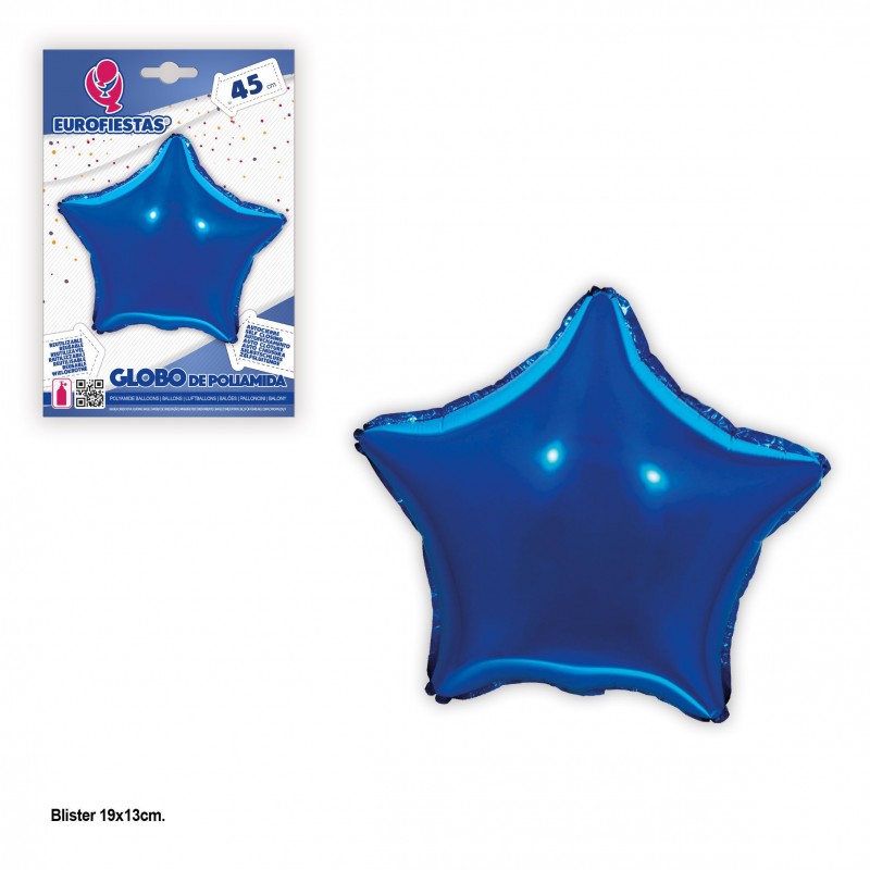 Globo in poliammide stella blu marino 45cm
