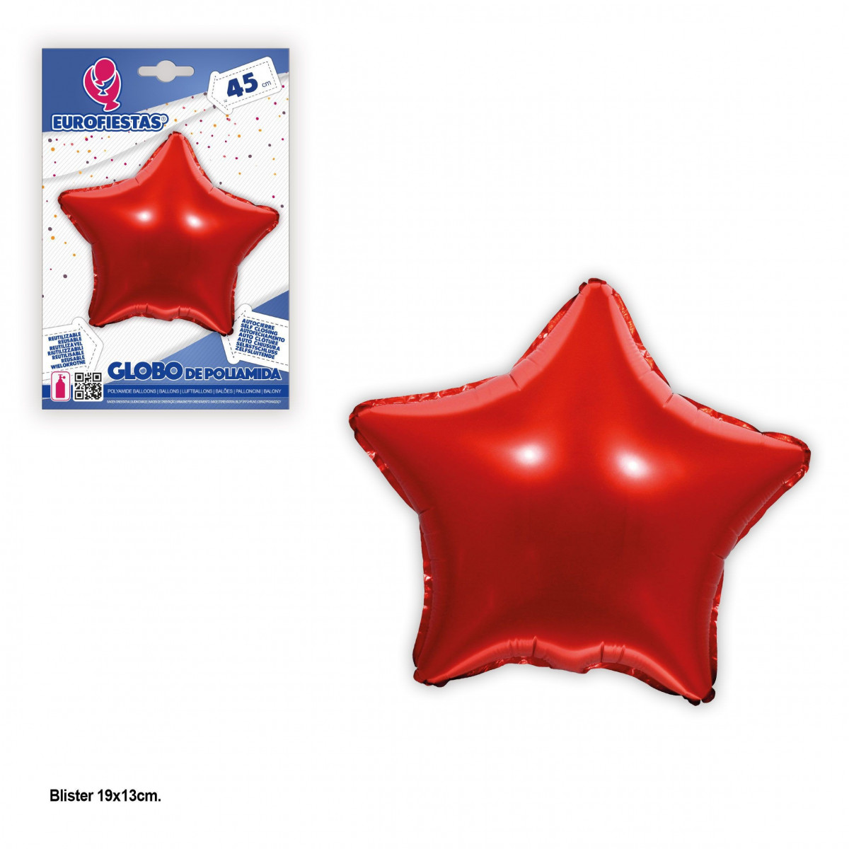 Palloncino in poliammide stella rossa 45cm