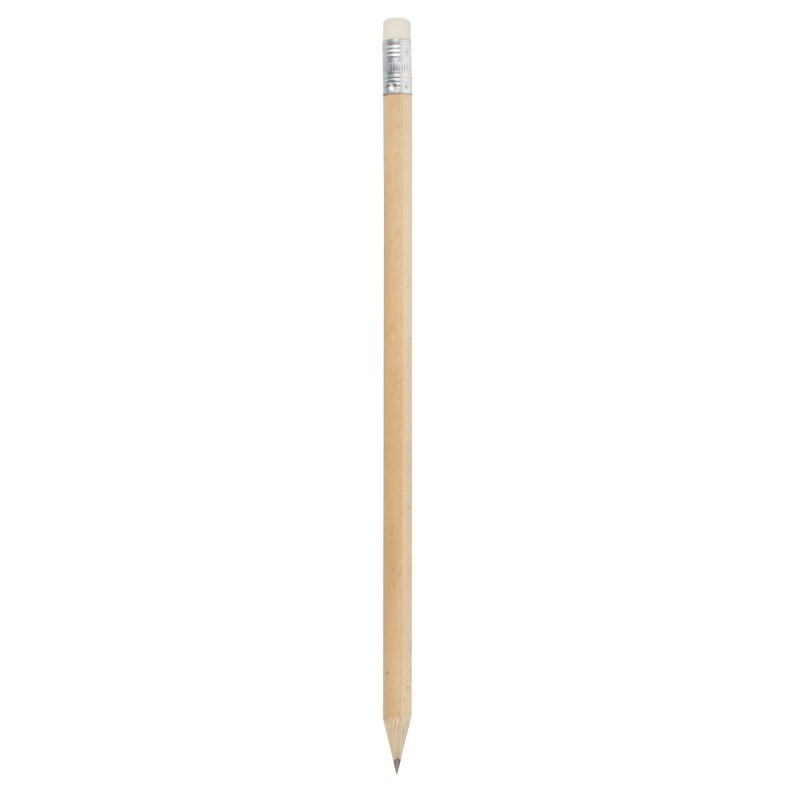 Matita di Legno Naturale con Gomma: 19cm