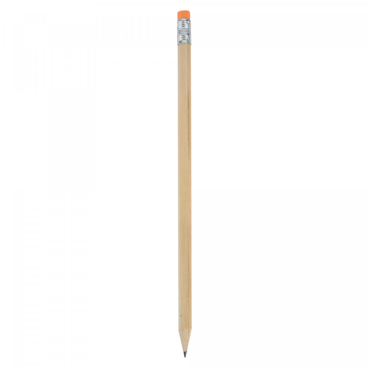 Matita in legno con gomma arancione
