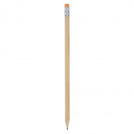 Matita in legno con gomma arancione