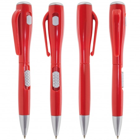 Penna a sfera rossa originale con torcia