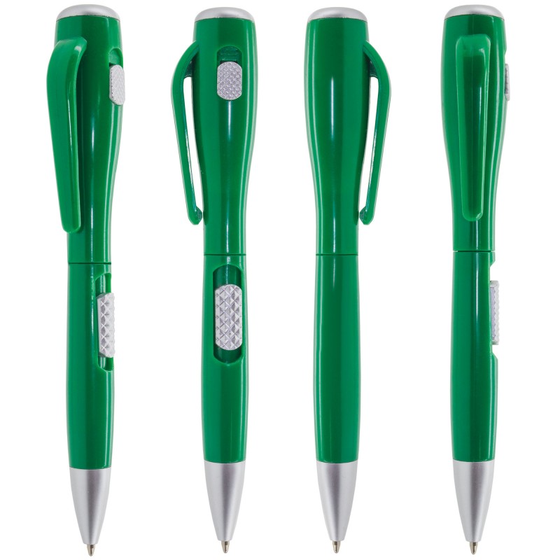 Penna verde originale con torcia
