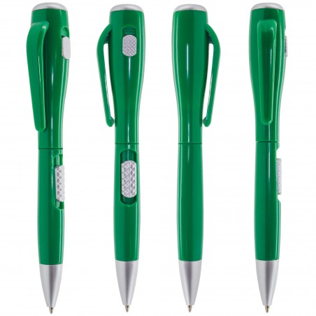 Penna verde originale con torcia