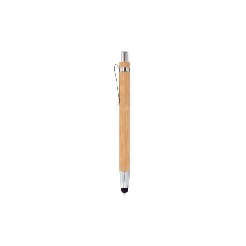Penna a scatto in plastica con clip in metallo e impugnatura gommata