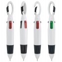 Penna a quattro colori con moschettone