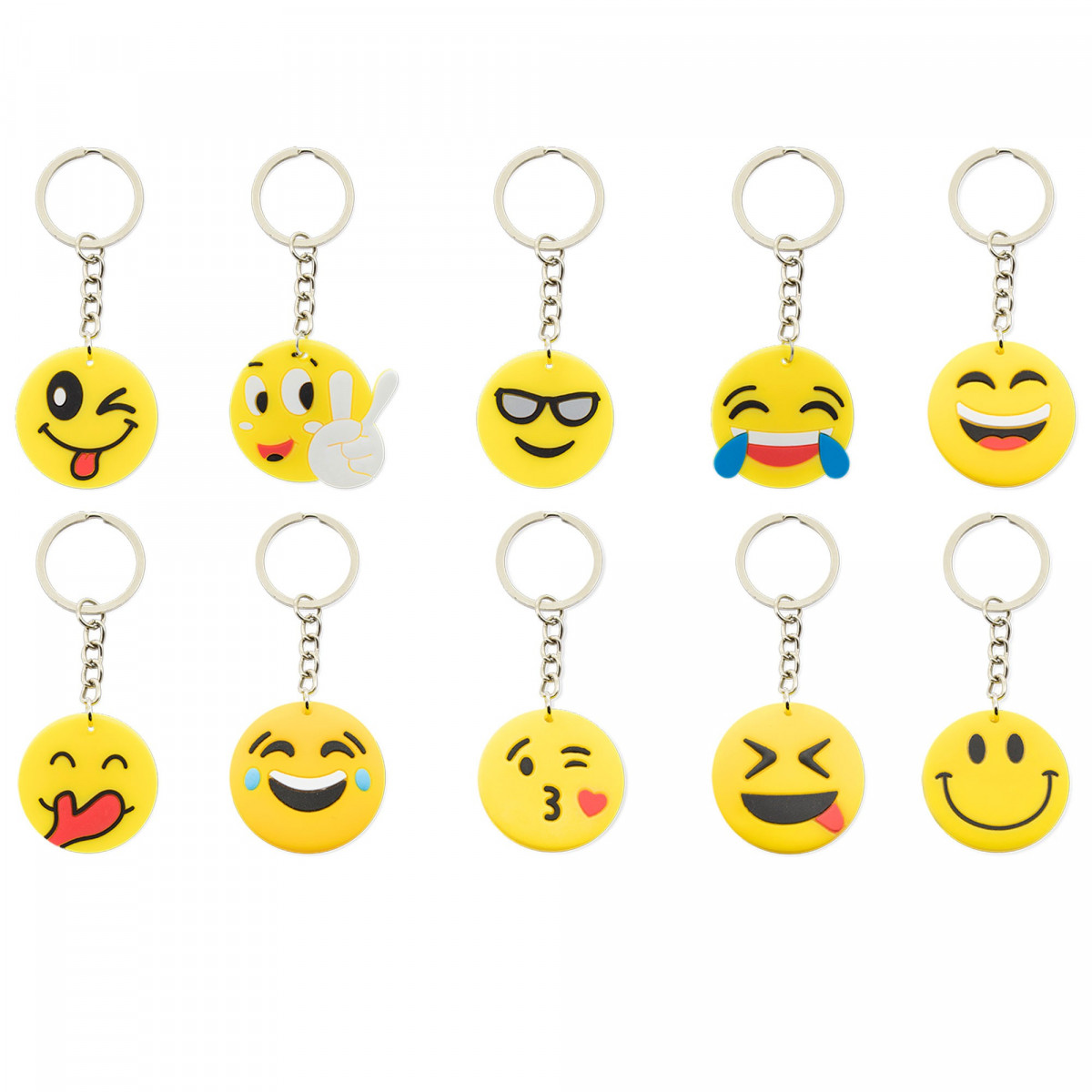 Portachiavi Emoji Divertenti – Set da 10 Unità