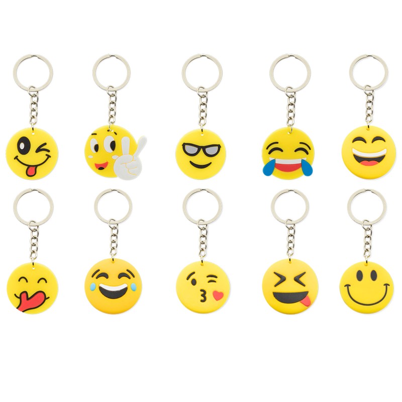 Portachiavi Emoji Divertenti – Set da 10 Unità