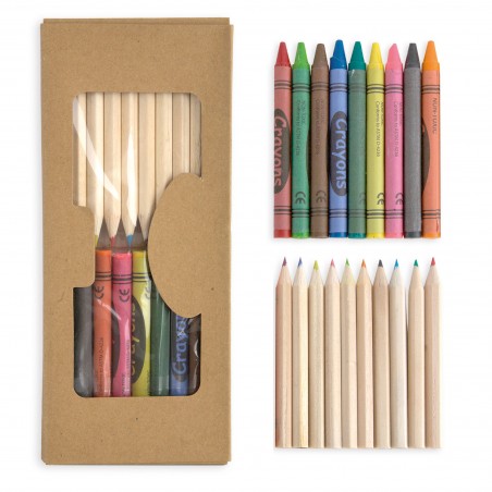 Set di 10 matite colorate e cere