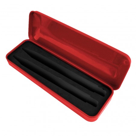 Custodia in metallo color rosso da 2 pezzi