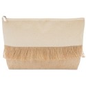 Necessaire in Juta e Tela con Frange: Un Regalo Elegante e Funzionale