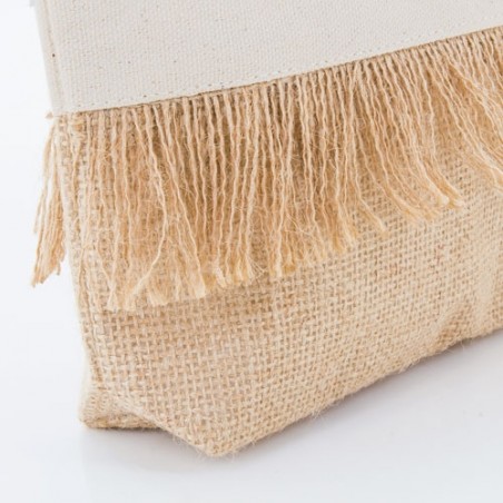 Necessaire in Juta e Tela con Frange: Un Regalo Elegante e Funzionale