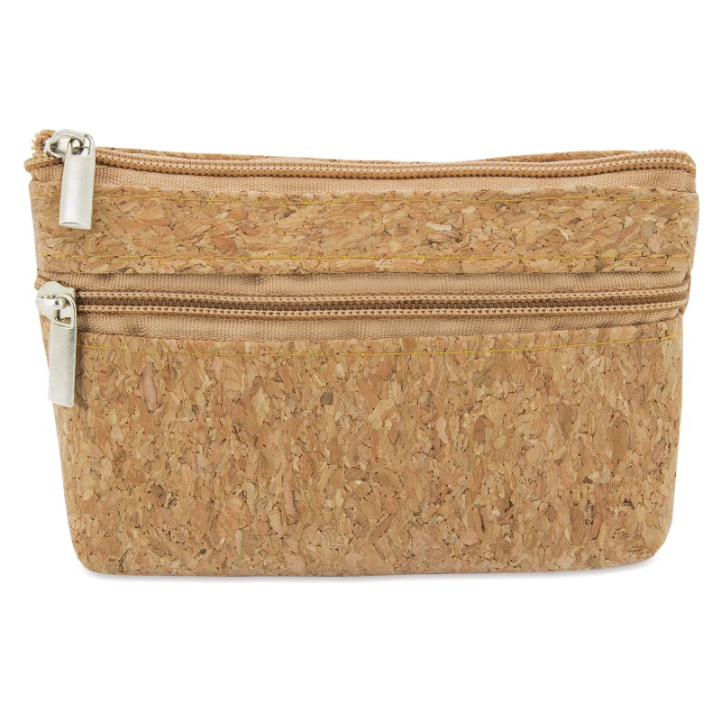 Borsa in sughero con doppia cerniera natur