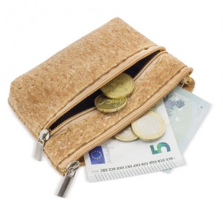 Borsa in sughero con doppia cerniera natur