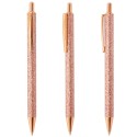 Penna in Metallo con Finitura Glitter Incapsulata: Colori Argento e Oro Rosa
