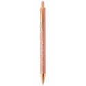 Penna in Metallo con Finitura Glitter Incapsulata: Colori Argento e Oro Rosa
