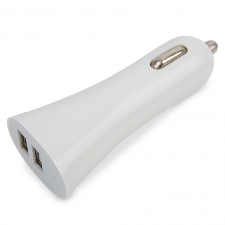 Caricatore per auto doppio USB bianco