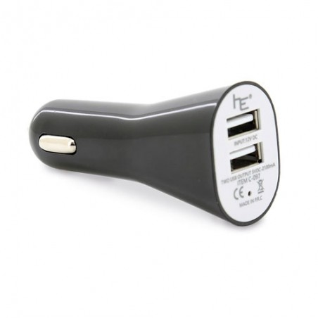 Caricatore per auto doppio usb bianco