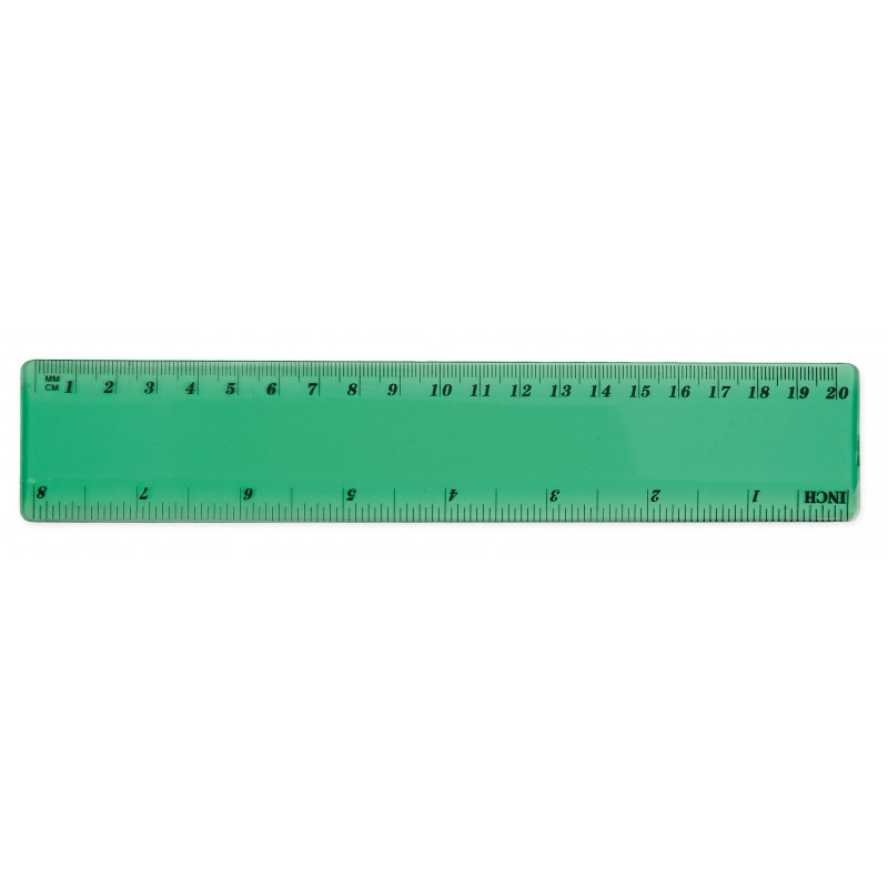 Regola flessibile 20 cm verde