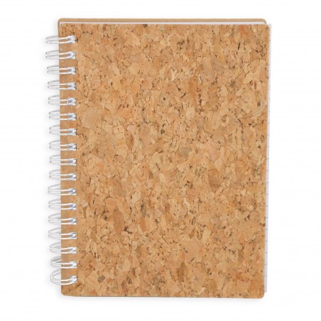Quaderno con anelli bianchi sughero naturale