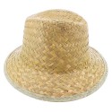 Cappello di paglia con cofano verde