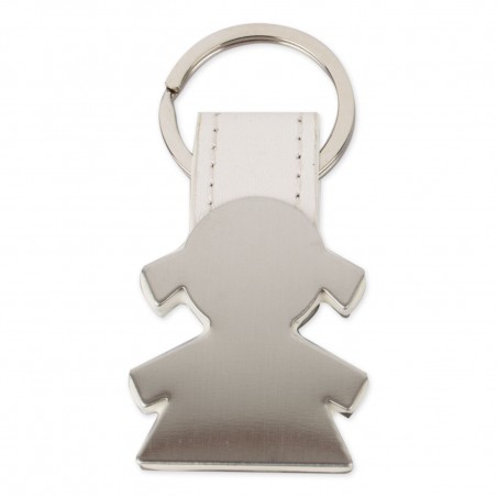 Portachiavi metallico a forma di bambina